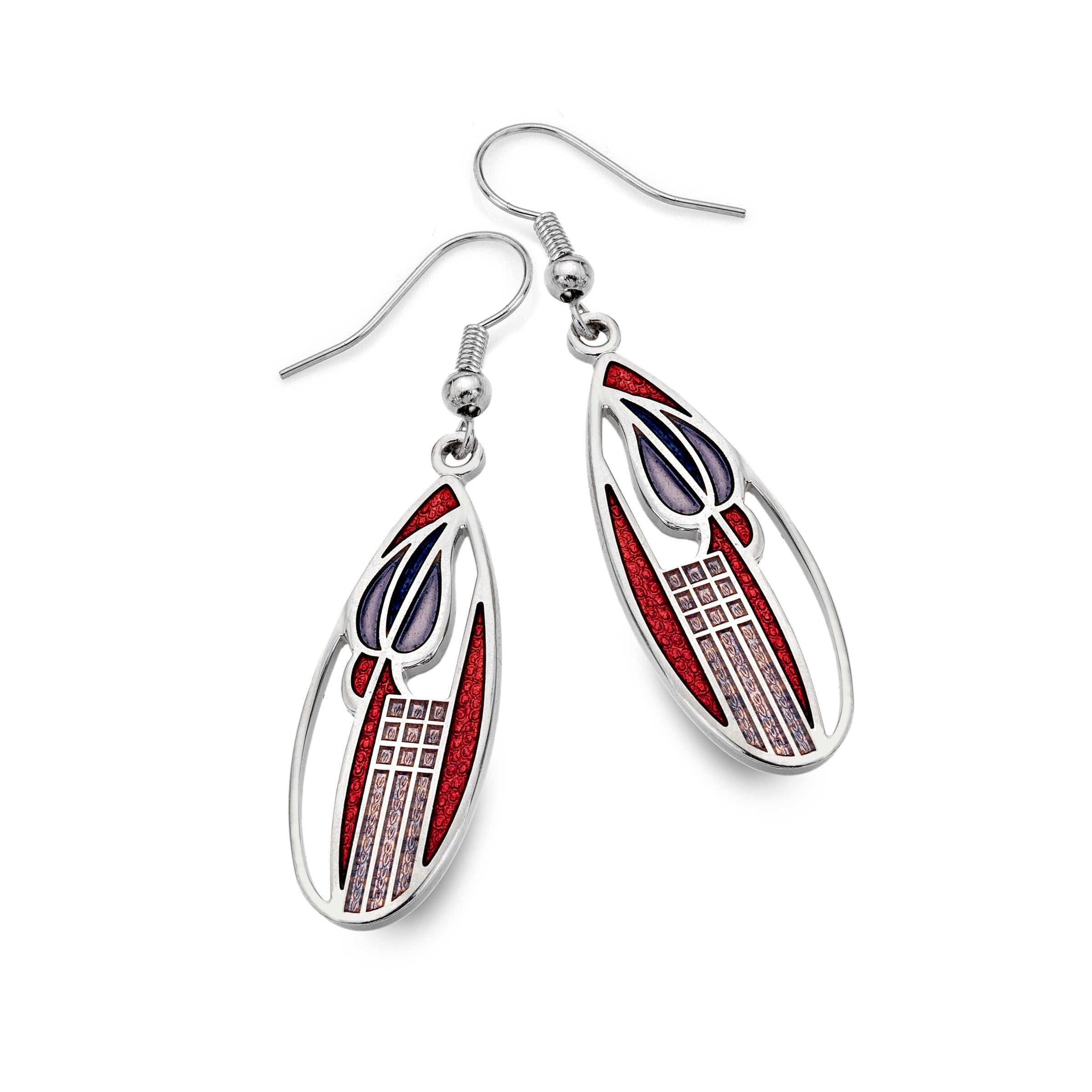 Red Mackintosh Tulip Earrings